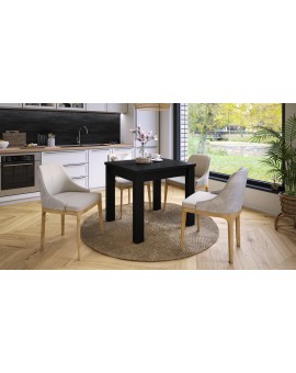 FONTE Crni Mat-  KLASIČNI I TRADICIONALNI STOL ZA BLAGOVAONU/ DNEVNU SOBU  110X75 SKLOPIVI DO 155 CM!