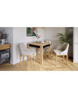 FONTE Hrast Artisan/ Crni Mat-  KLASIČNI I TRADICIONALNI STOL ZA BLAGOVAONU/ DNEVNU SOBU  110X75 SKLOPIVI DO 155 CM!