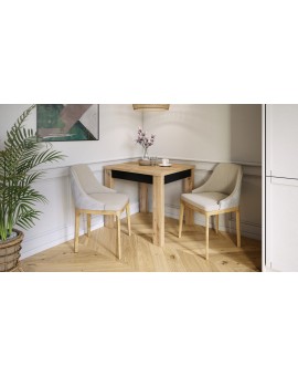 FONTE Hrast Artisan/ Crni Mat-  KLASIČNI I TRADICIONALNI STOL ZA BLAGOVAONU/ DNEVNU SOBU  110X75 SKLOPIVI DO 155 CM!