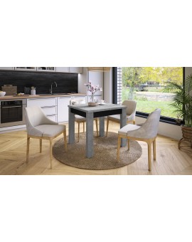 FONTE Beton Millenium/ Crni Mat-  KLASIČNI I TRADICIONALNI STOL ZA BLAGOVAONU/ DNEVNU SOBU  110X75 SKLOPIVI DO 155 CM!