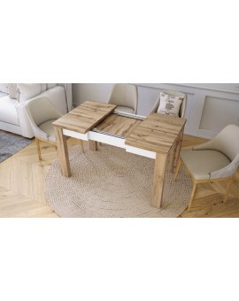 FONTE Hrast Wotan/ Bijeli Mat-  KLASIČNI I TRADICIONALNI STOL ZA BLAGOVAONU/ DNEVNU SOBU  110X75 SKLOPIVI DO 155 CM!