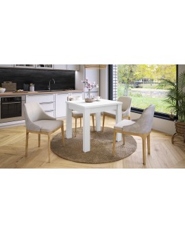 FONTE Bijeli Mat-  KLASIČNI I TRADICIONALNI STOL ZA BLAGOVAONU/ DNEVNU SOBU  110X75 SKLOPIVI DO 155 CM!