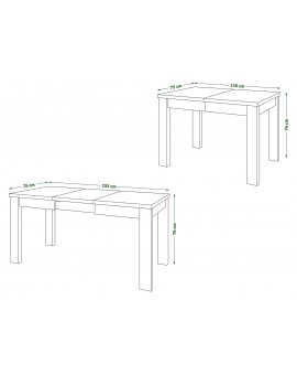 FONTE Bijeli Mat-  KLASIČNI I TRADICIONALNI STOL ZA BLAGOVAONU/ DNEVNU SOBU  110X75 SKLOPIVI DO 155 CM!