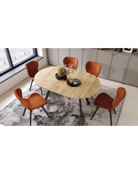 ALMO Bijeli Mat/noge crne – OKRUGLI, RAZVLAČNI LOFT/INDUSTRIJALNI STOL ZA DNEVNI BORAVAK/BLAGOVAONICU