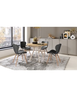 ALMO Hrast Artisan/noge bež – OKRUGLI, RAZVLAČNI LOFT/INDUSTRIJALNI STOL ZA DNEVNI BORAVAK/BLAGOVAONICU