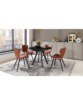 ALMO Crni/noge crne – OKRUGLI, RAZVLAČNI LOFT/INDUSTRIJALNI STOL ZA DNEVNI BORAVAK/BLAGOVAONICU