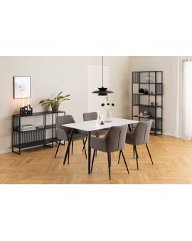 VERA Svijetlo siva Taupe (tkanina Basel 34) - MODERNA TAPECIRANA STOLICA ZA DNEVNI BORAVAK/BLAGOVAONICU tipa LOFT