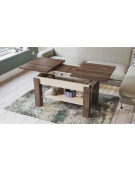 ASTORIA hnedý dub / béžová, rozkládací konferenční stolek