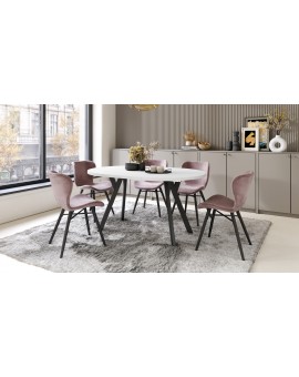 ALMO 100 Bijeli Mat/noge crne – OKRUGLI, RAZVLAČNI LOFT/INDUSTRIJALNI STOL ZA DNEVNI BORAVAK/BLAGOVAONICU