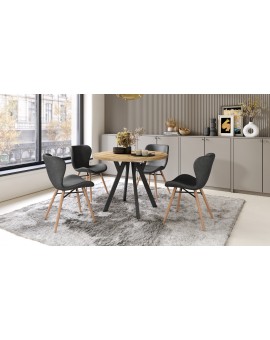 ALDO 100 Artisan Hrast/ noge crne  – OKRUGLI, RAZVLAČNI LOFT/INDUSTRIJALNI STOL ZA DNEVNI BORAVAK/BLAGOVAONICU