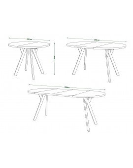 ALMO 100 Hrast Craft Zlatni/noge crne – OKRUGLI, RAZVLAČNI LOFT/INDUSTRIJALNI STOL ZA DNEVNI BORAVAK/BLAGOVAONICU