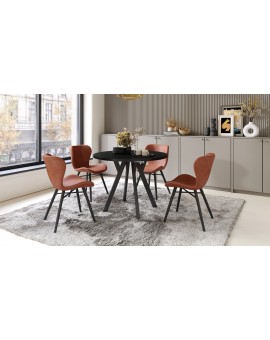 ALMO 100 Crni/noge crne – OKRUGLI, RAZVLAČNI LOFT/INDUSTRIJALNI STOL ZA DNEVNI BORAVAK/BLAGOVAONICU