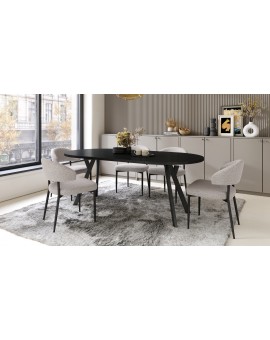 ALMO 100 Crni/noge crne – OKRUGLI, RAZVLAČNI LOFT/INDUSTRIJALNI STOL ZA DNEVNI BORAVAK/BLAGOVAONICU