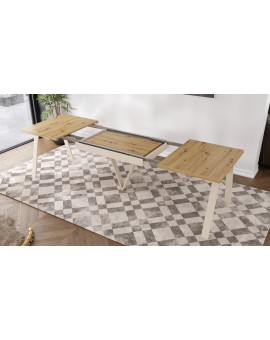 AVERY Hrast Artisan/donji dio bež - STOL U STILU POTKROVLJA ZA BLAGOVAONICU/ ZA DNEVNI BORAVAK SKLOPIVI / DO 330 cm!