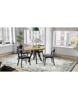 VITO Hrast Artisan/crne noge - VELIKI, OKRUGLI STOL Ø110 SKLOPIVI DO 310 cm, S NOGAMA Y LOFT/INDUSTRIJALNI