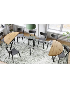 EXPANSO Hrast Artisan/crne noge - VELIKI, OKRUGLI STOL Ø110 SKLOPIVI DO 310 cm, S NOGAMA Y LOFT/INDUSTRIJALNI