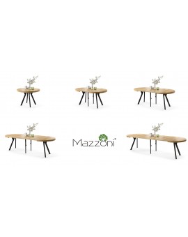 EXPANSO Hrast Craft Zlatni/crne noge - VELIKI, OKRUGLI STOL Ø110 SKLOPIVI DO 310 cm, S NOGAMA Y LOFT/INDUSTRIJALNI