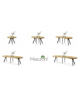 EXPANSO Dub Americký / čierne nohy - VEĽKÝ OKRÚHLY STÔL Ø110 ROZKLADACÍ AŽ DO 310 cm S NOHAMI Y LOFTOVÝ / INDUSTRIÁLNY