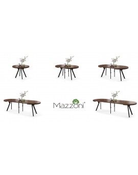 EXPANSO Hrast Smeđi/crne noge - VELIKI, OKRUGLI STOL Ø110 SKLOPIVI DO 310 cm, S NOGAMA Y LOFT/INDUSTRIJALNI