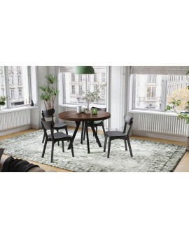 EXPANSO Hrast Smeđi/crne noge - VELIKI, OKRUGLI STOL Ø110 SKLOPIVI DO 310 cm, S NOGAMA Y LOFT/INDUSTRIJALNI