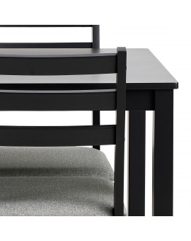 Súprava TORINO stôl + 4 stoličky Čierny/Svetlosivý (tkanina Sawana 21) – DREVENÝ KOMPLET DO KUCHYNE/JEDÁLNE