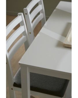 Komplet TORINO stol + 4 stolice Bijeli/Svijetlo sivi (tkanina Sawana 21) - DRVENI KOMPLET ZA KUHINJU/BLAGOVAONICU