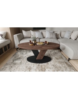 LOVA Hrast Smeđi /Crni – OVALNI STOLIĆ 110x60 cm, MODERNI STOLIĆ ZA KAVU
