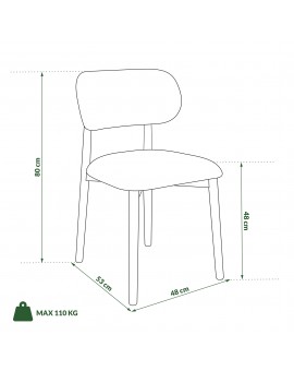 ALMO Bež (tkanina Apia 453)/okvir od lakiranog hrasta - RETRO DRVENA STOLICA ZA BLAGOVAONICU I KUHINJU