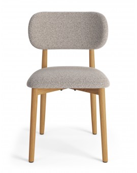 ALMO Bež Latte (Tkanina Monza 60)/okvir od lakiranog hrasta - DRVENA BUCLÉ STOLICA ZA KUHINJU, BLAGOVAONICU, DNEVNI BORAVAK