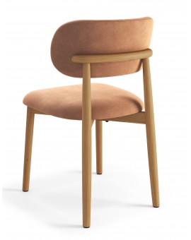 ALMO Terakota (látka Danny 204) / lakovaný dubový rám – DREVENÁ STOLIČKA DO OBÝVAČKY, JEDÁLNE A KUCHYNE V RETRO ŠTÝLE