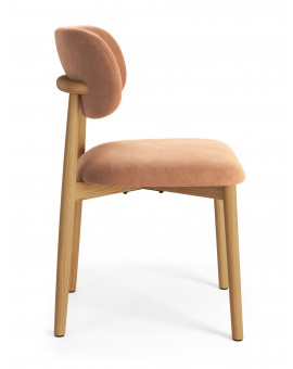 ALMO Terakota (tkanina Danny 204)/okvir od lakiranog hrasta - RETRO DRVENA STOLICA ZA BLAGOVAONICU I KUHINJU