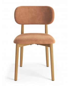 ALMO Terakota (tkanina Danny 204)/okvir od lakiranog hrasta - RETRO DRVENA STOLICA ZA BLAGOVAONICU I KUHINJU