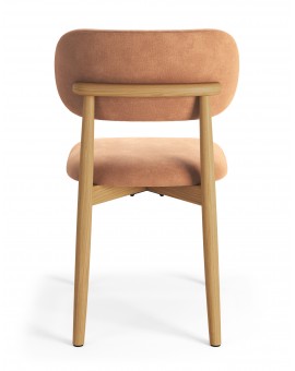 ALMO Terakota (látka Danny 204) / lakovaný dubový rám – DREVENÁ STOLIČKA DO OBÝVAČKY, JEDÁLNE A KUCHYNE V RETRO ŠTÝLE
