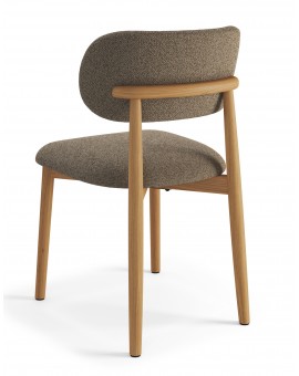 ALMO Smeđi Taupe (Tkanina Monza 40)/okvir od lakiranog hrasta - DRVENA BUCLÉ STOLICA ZA DNEVNI BORAVAK, BLAGOVAONICU, KUHINJU