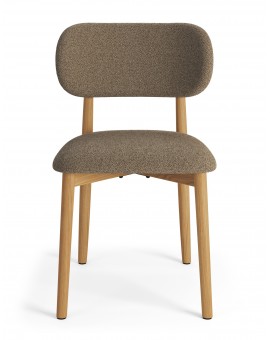 ALMO Smeđi Taupe (Tkanina Monza 40)/okvir od lakiranog hrasta - DRVENA BUCLÉ STOLICA ZA DNEVNI BORAVAK, BLAGOVAONICU, KUHINJU