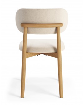 ALMO Bež (tkanina Apia 453)/okvir od lakiranog hrasta - RETRO DRVENA STOLICA ZA BLAGOVAONICU I KUHINJU