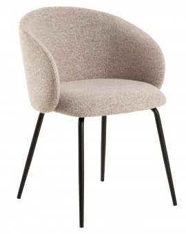 CLARA Béžová Latte (látka Monza 60)/čierne nohy – MODERNÁ ČALÚNENÁ  KRESLOVÁ STOLIČKA DO OBÝVAČKY/JEDÁLNE/KANCELÁRIE LOFT