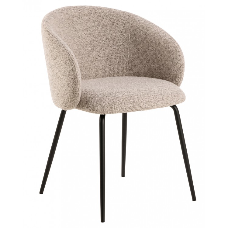 CLARA Béžová Latte (látka Monza 60)/čierne nohy – MODERNÁ ČALÚNENÁ  KRESLOVÁ STOLIČKA DO OBÝVAČKY/JEDÁLNE/KANCELÁRIE LOFT