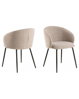 CLARA Béžová Latte (látka Monza 60)/čierne nohy – MODERNÁ ČALÚNENÁ  KRESLOVÁ STOLIČKA DO OBÝVAČKY/JEDÁLNE/KANCELÁRIE LOFT