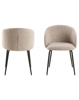 CLARA Bež Latte (tkanina Monza 60)/crne noge – MODERNA, TAPECIRANA, ZAOBLJENA STOLICA ZA DNEVNI BORAVAK/BLAGOVAONICU/URED CLARA Bež Latte (tkanina Monza 60)/crne noge – MODERNA, TAPECIRANA, ZAOBLJENA STOLICA ZA DNEVNI BORAVAK/BLAGOVAONICU/URED