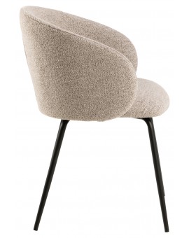 CLARA Béžová Latte (látka Monza 60)/čierne nohy – MODERNÁ ČALÚNENÁ  KRESLOVÁ STOLIČKA DO OBÝVAČKY/JEDÁLNE/KANCELÁRIE LOFT