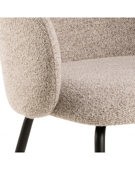 CLARA Béžová Latte (látka Monza 60)/čierne nohy – MODERNÁ ČALÚNENÁ  KRESLOVÁ STOLIČKA DO OBÝVAČKY/JEDÁLNE/KANCELÁRIE LOFT