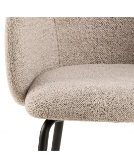 CLARA Béžová Latte (látka Monza 60)/čierne nohy – MODERNÁ ČALÚNENÁ  KRESLOVÁ STOLIČKA DO OBÝVAČKY/JEDÁLNE/KANCELÁRIE LOFT