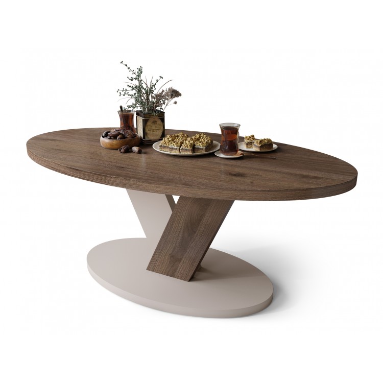 LOVA Orah Elegant/Bež Taupe – OVALNI STOLIĆ 110x60 cm, MODERNI STOLIĆ ZA KAVU LOVA Orah Elegant/Bež Taupe – OVALNI STOLIĆ 110x60 cm, MODERNI STOLIĆ ZA KAVU