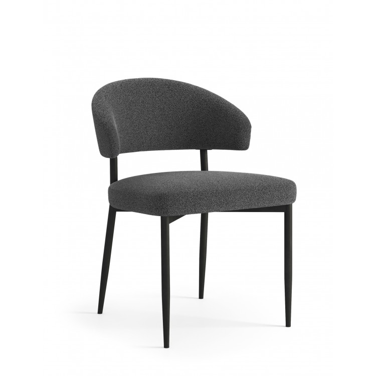 IRIS Antracit [Tamnosiva] (tkanina Basel 19) – MODERNA TAPECIRANA STOLICA ZA DNEVNI BORAVAK/BLAGOVAONICU BOHO