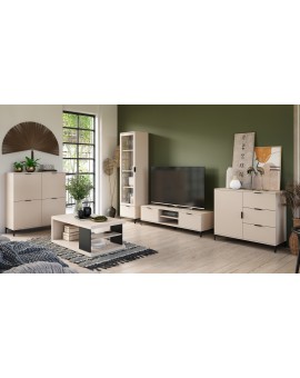 Komoda LANA 02 béžový - ČTYŘDVEŘOVÁ STOJÍCÍ SKŘÍŇKA