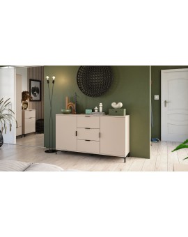 LANA 04 béžový - DVOUDVEŘOVÁ STOJÍCÍ SKŘÍŇ SE ZÁSUVKAMI