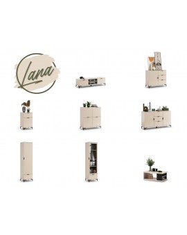 LANA 04 béžový - DVOUDVEŘOVÁ STOJÍCÍ SKŘÍŇ SE ZÁSUVKAMI