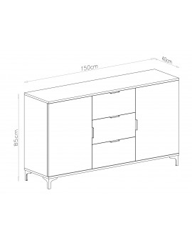 Komoda LANA 04 Elegant orah - STOJEĆI ORMARIĆ S 2 VRATA I LADICAMA