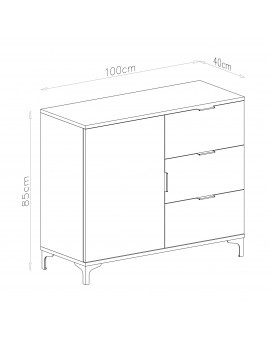 Komoda LANA 03 Elegant orah - STOJEĆI ORMARIĆ S LADICAMA
